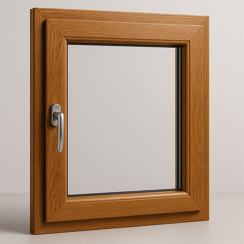 Fensterdekore foliertes Fenster Holzoptik